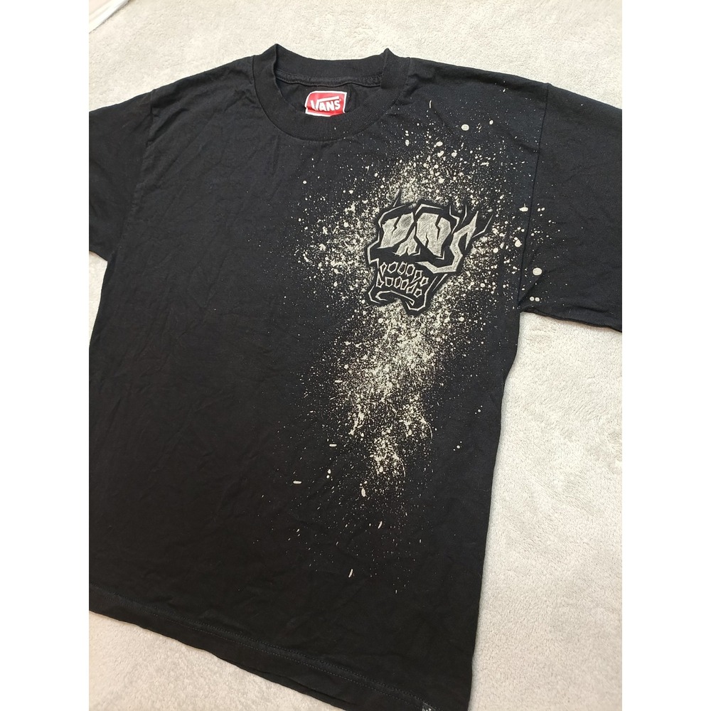 Vintage Vans Mens L (Fits M) Black Graphic T-shirt Y2K Grunge Skater Hip Hop - Picture 1 of 12